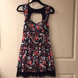Floral free people dress with tulle bottom